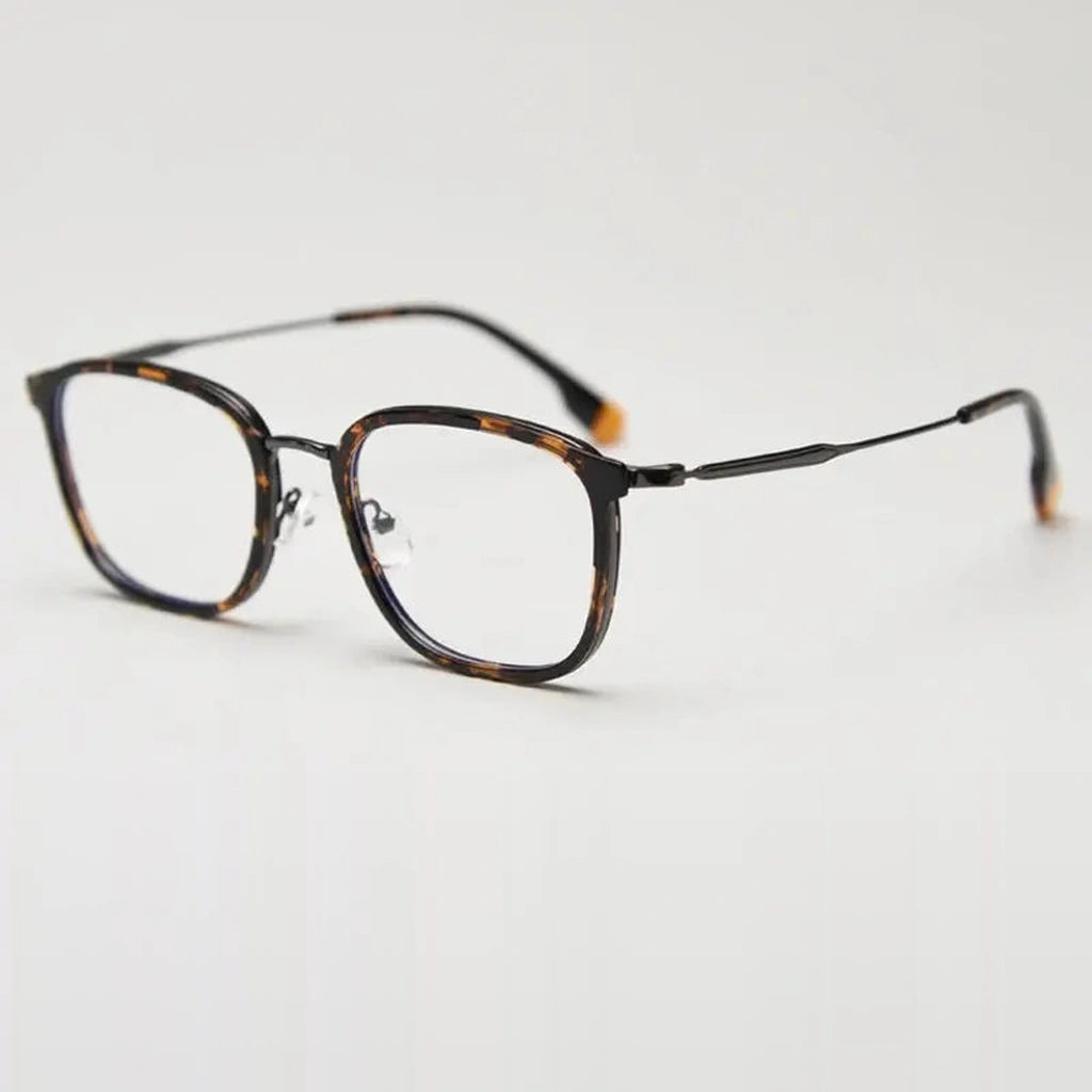 Gatenac Unisex Full Rim Square Tr 90 Titanium Photochromic Reading Glasses G00388 - C6 Photochromic
