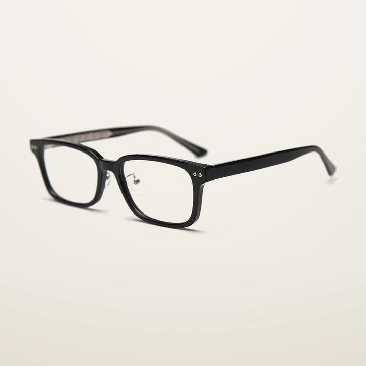 Gatenac Unisex Full Rim Square Tr 90 Titanium Photochromic Reading Glasses G83077 - C1 Photochromic