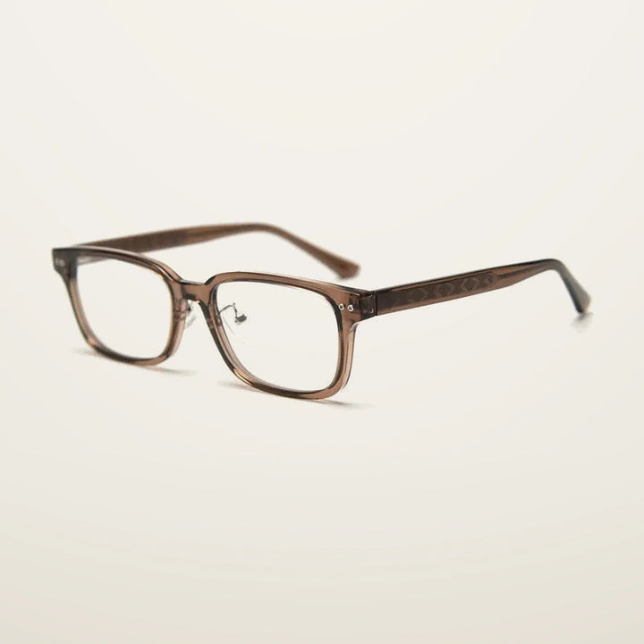 Gatenac Unisex Full Rim Square Tr 90 Titanium Photochromic Reading Glasses G83077 - C4 Photochromic