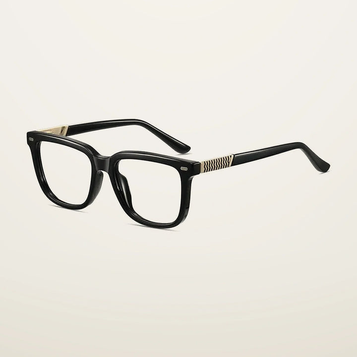 Gatenac Unisex Full Rim Square Tr 90 Titanium Reading Glasses G84006 - C1