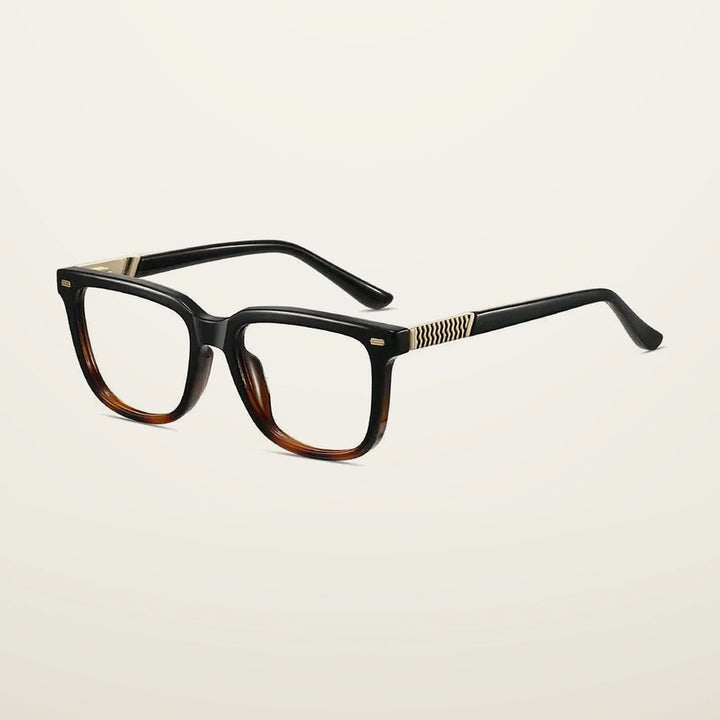 Gatenac Unisex Full Rim Square Tr 90 Titanium Reading Glasses G84006 - C2