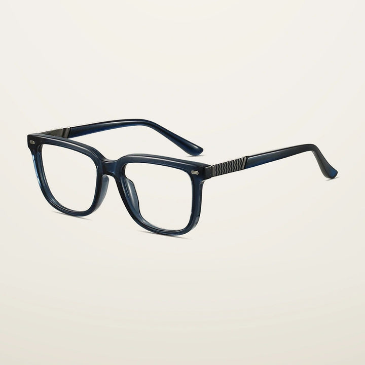 Gatenac Unisex Full Rim Square Tr 90 Titanium Reading Glasses G84006 - C3