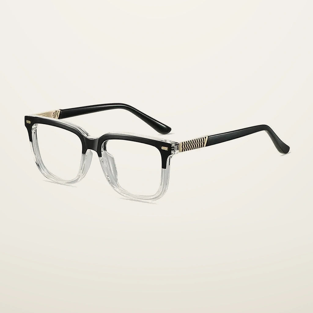 Gatenac Unisex Full Rim Square Tr 90 Titanium Reading Glasses G84006 - C4
