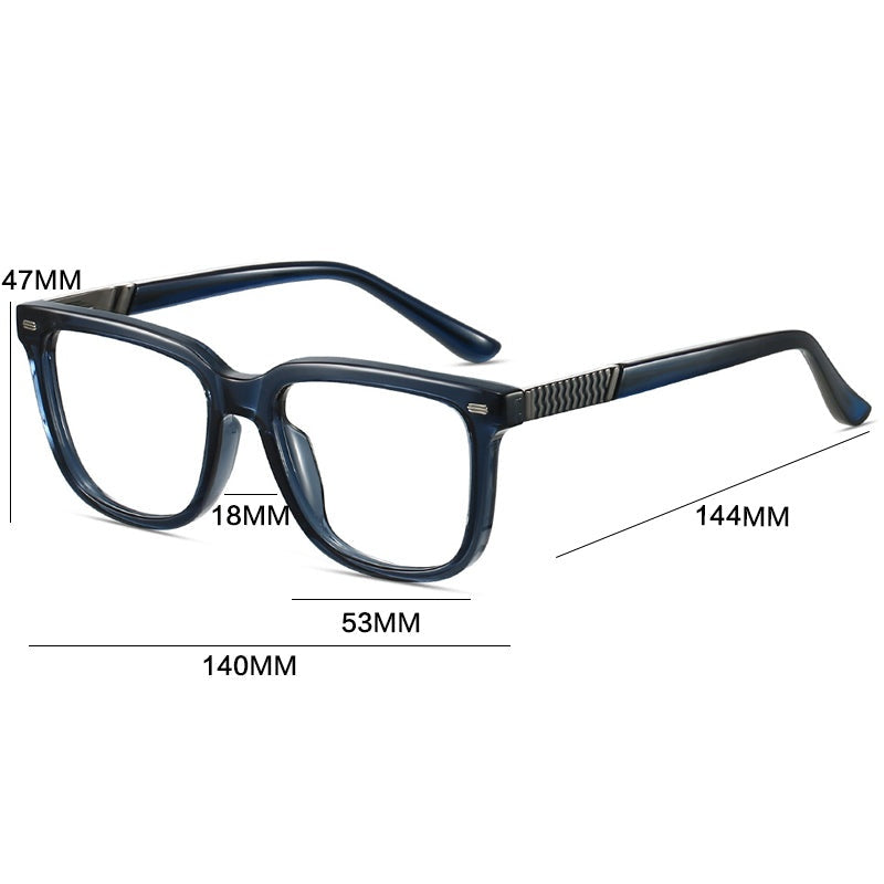Gatenac Unisex Full Rim Square Tr 90 Titanium Reading Glasses G84006 - Size Chart