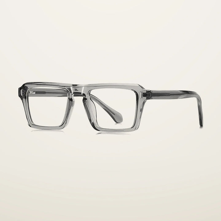 Gatenac Unisex Full Rim Square Tr 90 Titanium Reading Glasses Gxy2049 - C3