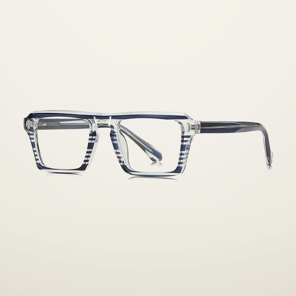 Gatenac Unisex Full Rim Square Tr 90 Titanium Reading Glasses Gxy2049 - C4