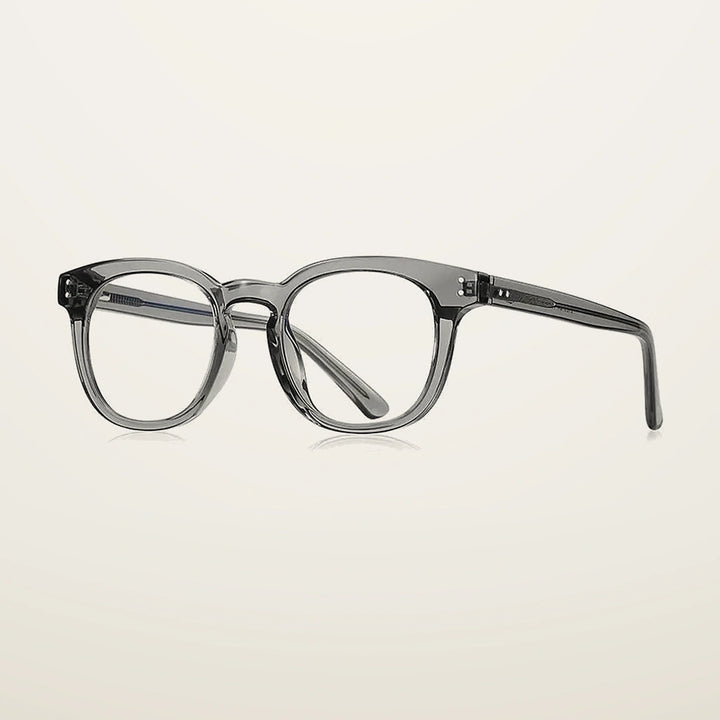 Gatenac Unisex Full Rim Square Tr 90 Titanium Reading Glasses Gxyj2125 - C4