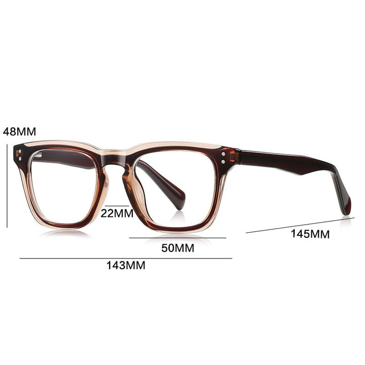 Gatenac Unisex Full Rim Square Tr 90 Titanium Reading Glasses Gxyj9022 - Size Chart