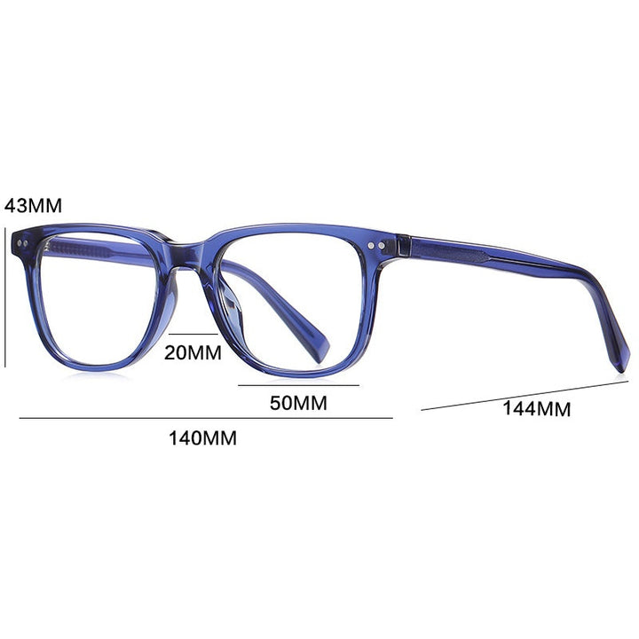 Gatenac Unisex Full Rim Square Tr 90 Titanium Reading Glasses Gxy2119 - Size Chart