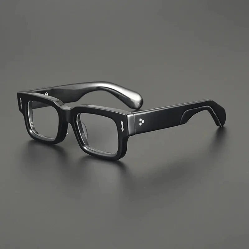 Gatenac Women's Full Rim Square Brow Line Acetate Eyeglasses 722480 - Black