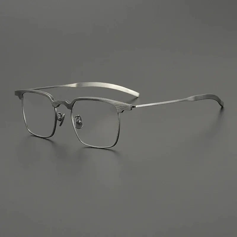 Gatenac Women's Full Rim Square Brow Line Titanium Eyeglasses 785860 - Gun