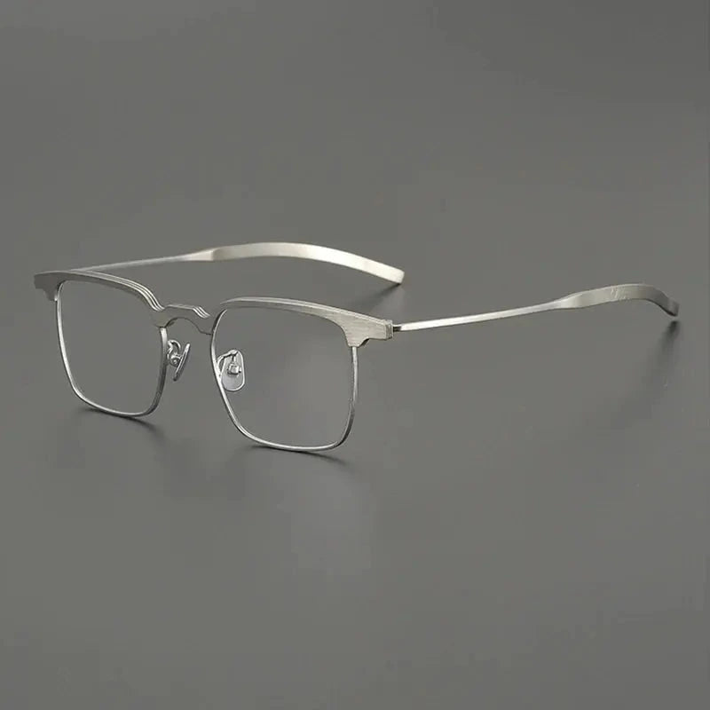 Gatenac Women's Full Rim Square Brow Line Titanium Eyeglasses 785860 - Silver
