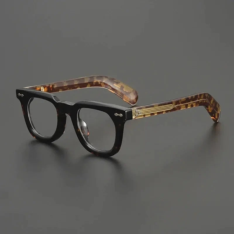 Gatenac Women's Full Rim Square Thick Acetate Eyeglasses 679229 - Tortoiseshell Gold