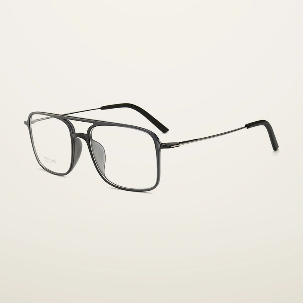 Gatenac Women's Full Rim Square Double Bridge Tr 90 Titanium Photochromic Reading Glasses G2235 - C3 Photochromic