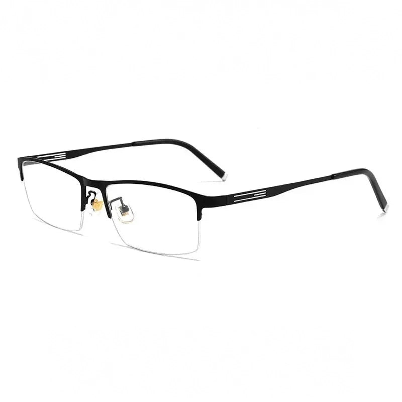 Gmei 715180 Men's Semi Rim Square Titanium Alloy Frames - Black