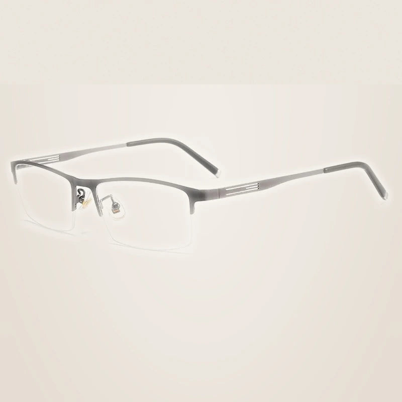 Gmei 715180 Men's Semi Rim Square Titanium Alloy Frames - Grey