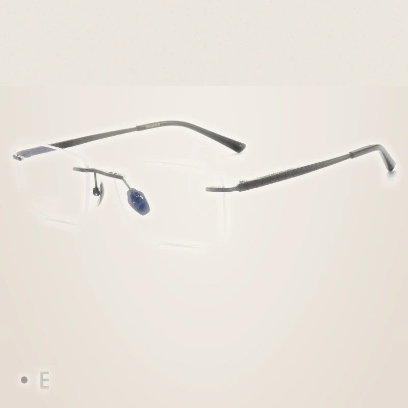 Gmei Men's Rimless Rectangle Titanium Eyeglasses 91104 - Black