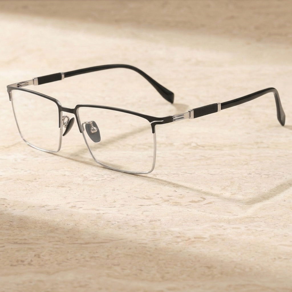 Gmei Optical Men's Square Alloy Prescription Eyeglasses T1210X — view 2 | Gmei Optical at FuzWeb