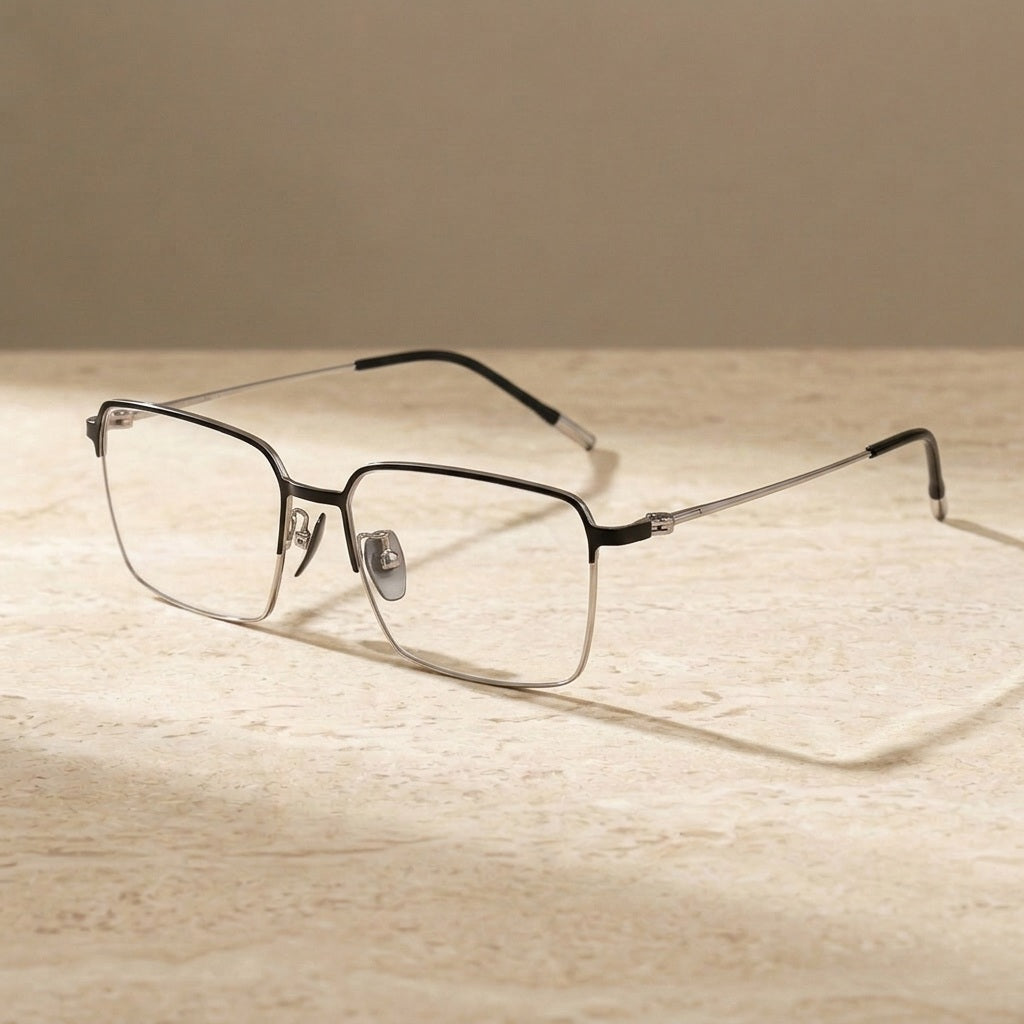 Gmei Optical Men's Square Titanium Alloy Prescription Eyeglasses 39208 — view 1 | Gmei Optical at FuzWeb