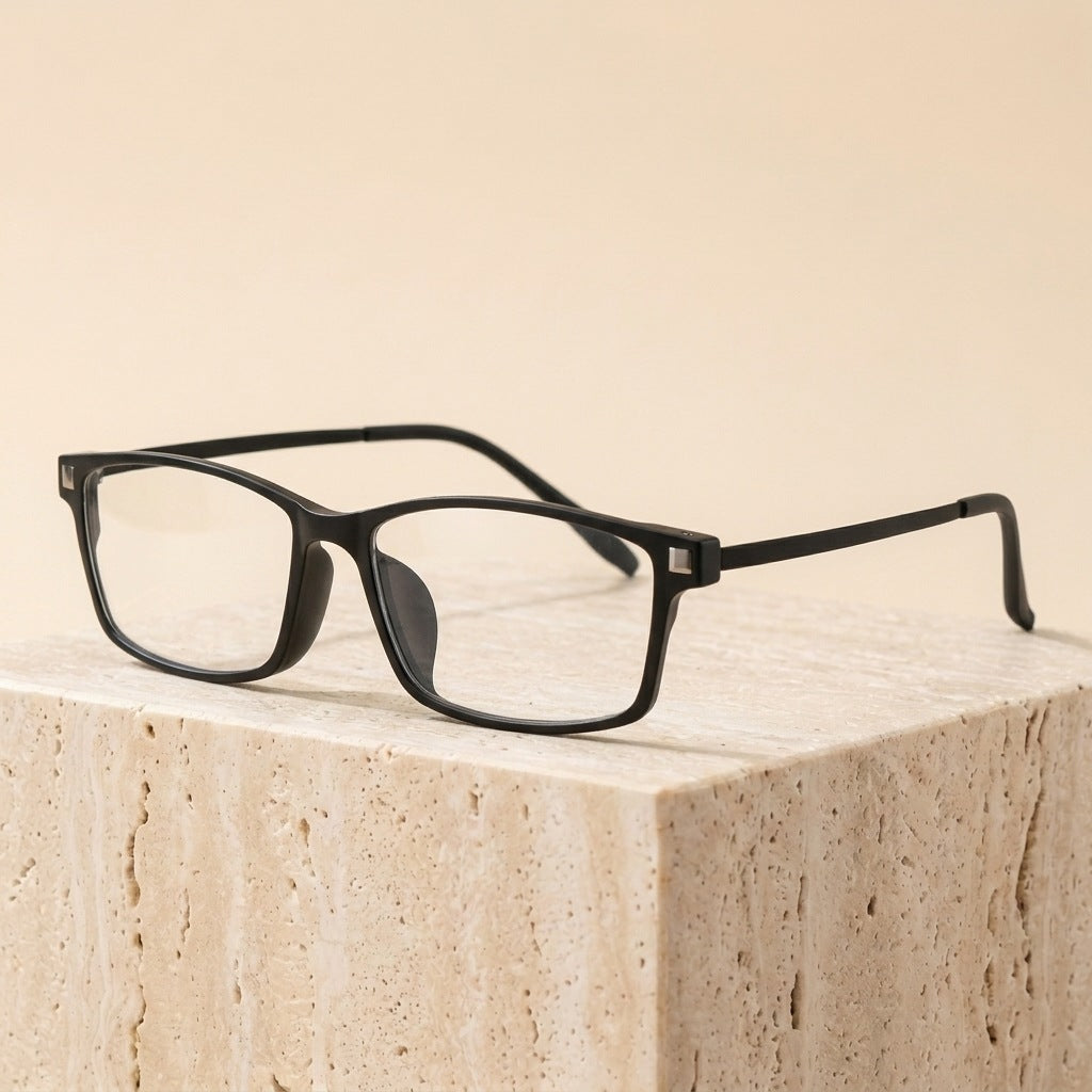 Gmei Optical Unisex Square TR-90 Prescription Eyeglasses 99101T - Black