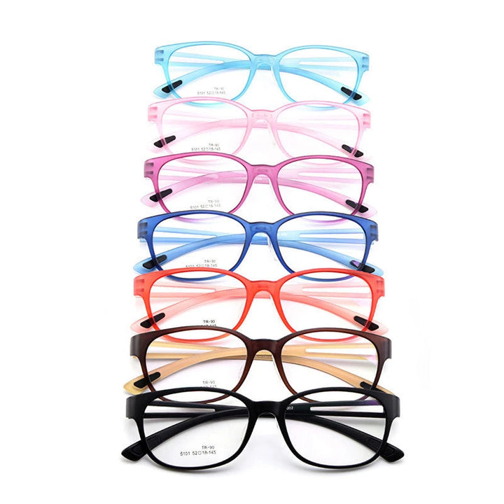 Gmei Unisex Eyeglasses Ultra-Light Tr90 Plastic 7 Colors M5101 - Size Chart