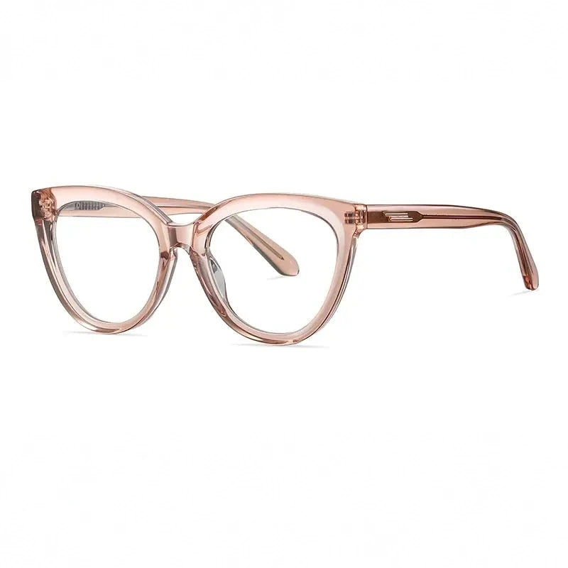 Gmei Women's Full Rim Oval Cat Eye Acetate Eyeglasses 18818 - C726-P181