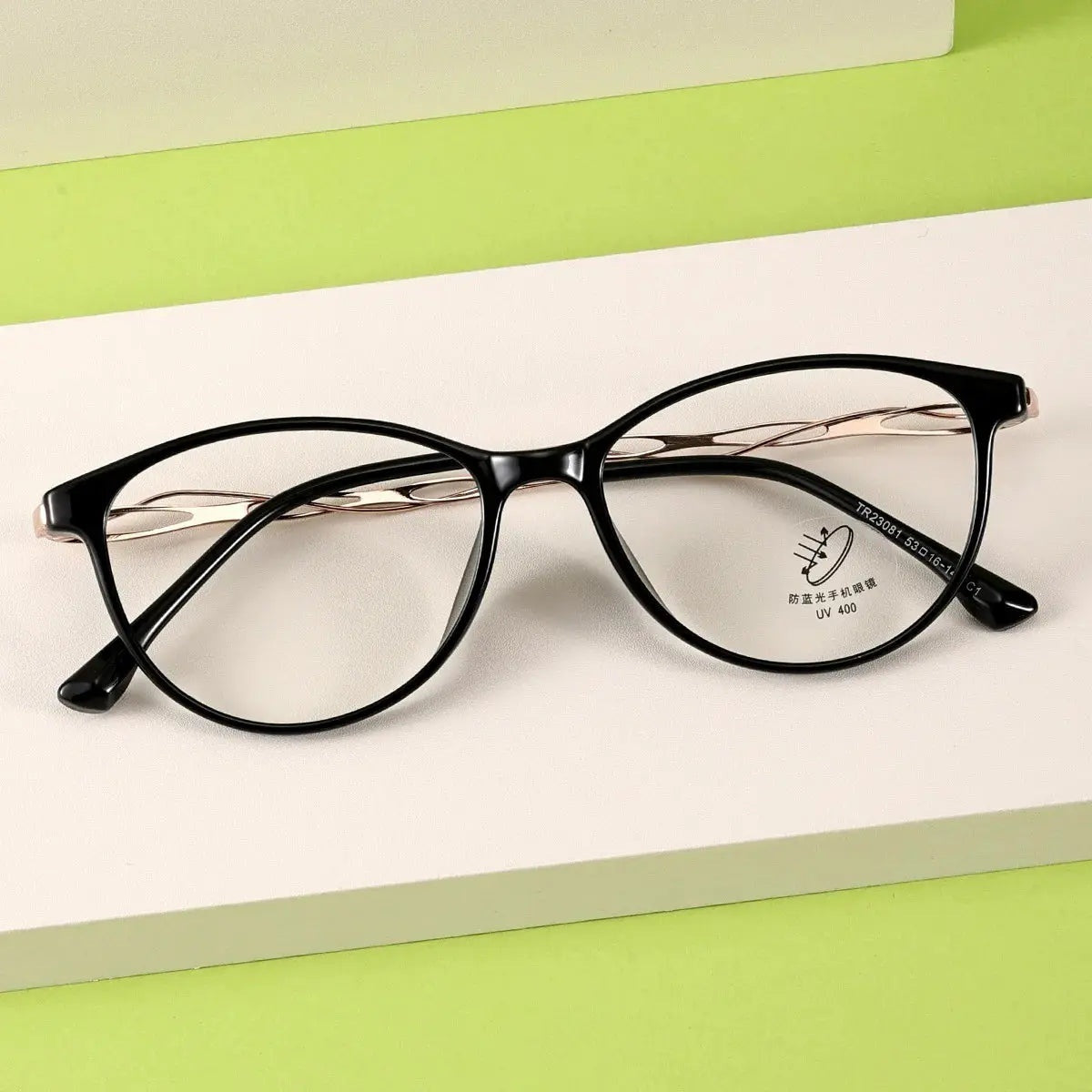 Gmei Women's Full Rim Oval Tr 90 Titanium-Alloy Eyeglasses 23081 - C1