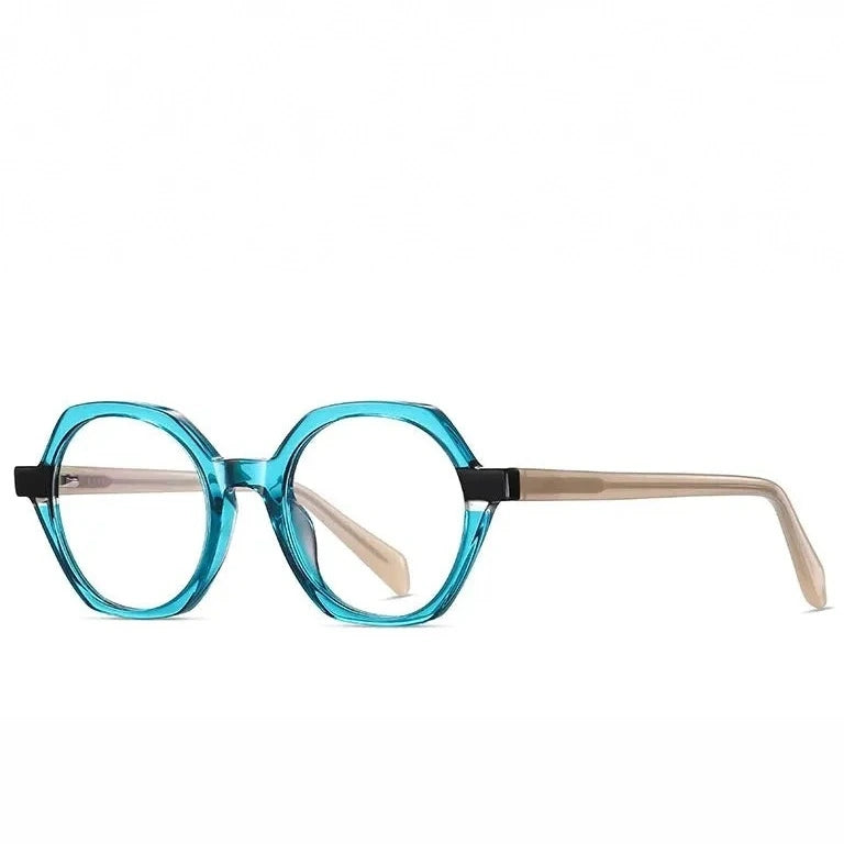 Gmei Women's Full Rim Polygon Acetate Eyegasses 8825 - C749-P181