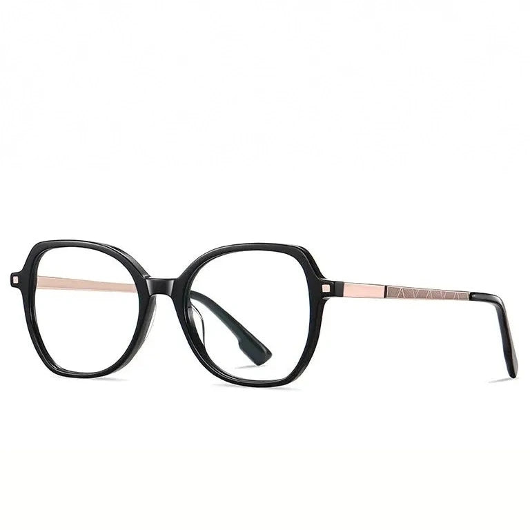 Gmei Women's Full Rim Square Acetate Alloy Eyeglasses 9225 - C01-P181
