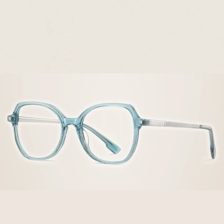 Gmei Women's Full Rim Square Acetate Alloy Eyeglasses 9225 - C120-P181