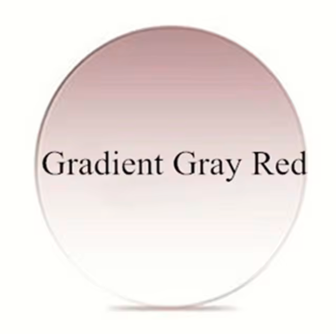 Hdcrafter Single Vision MR Series Gradient Tint Lenses Lenses Hdcrafter Eyeglass Lenses 1.61 Index MR-8 Red-Grey