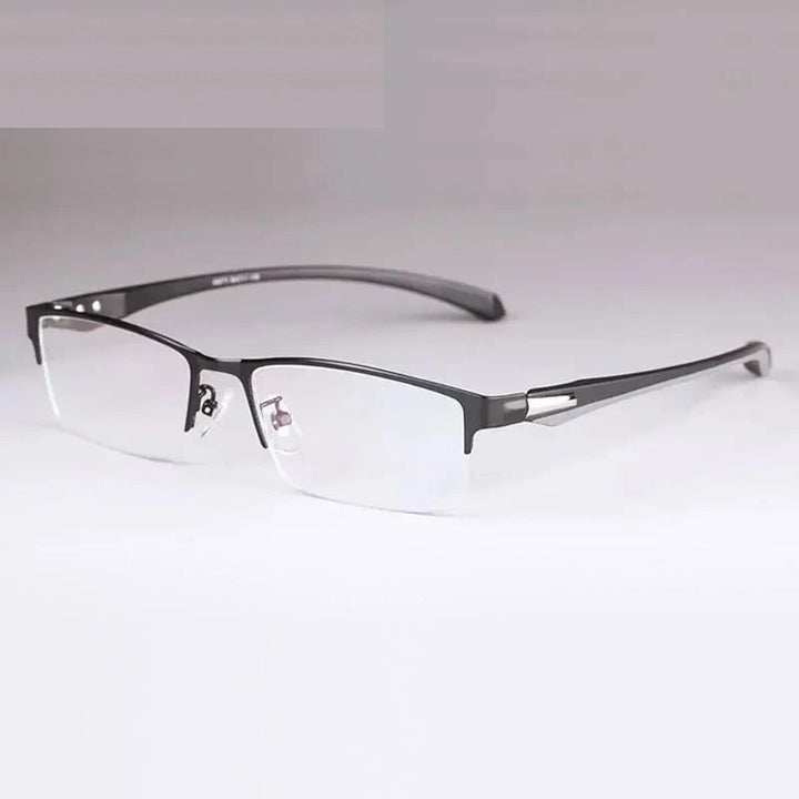 Handoer Unisex Full Rim and Semi Rim Alloy TR90 Prescription Eyeglasses - BlackSemiRim