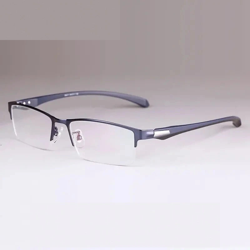 Handoer Unisex Full Rim and Semi Rim Alloy TR90 Prescription Eyeglasses - BlueSemiRim