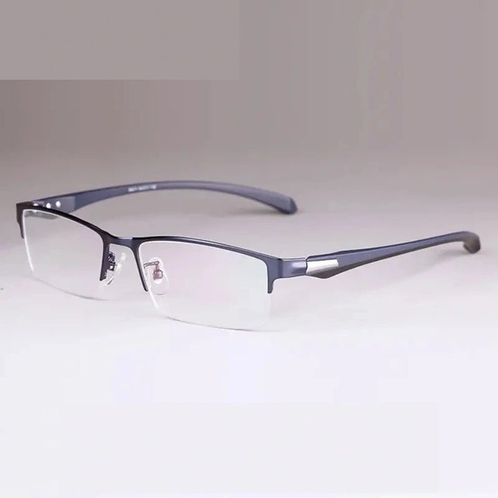 Handoer Unisex Full Rim and Semi Rim Alloy TR90 Prescription Eyeglasses - BlueSemiRim