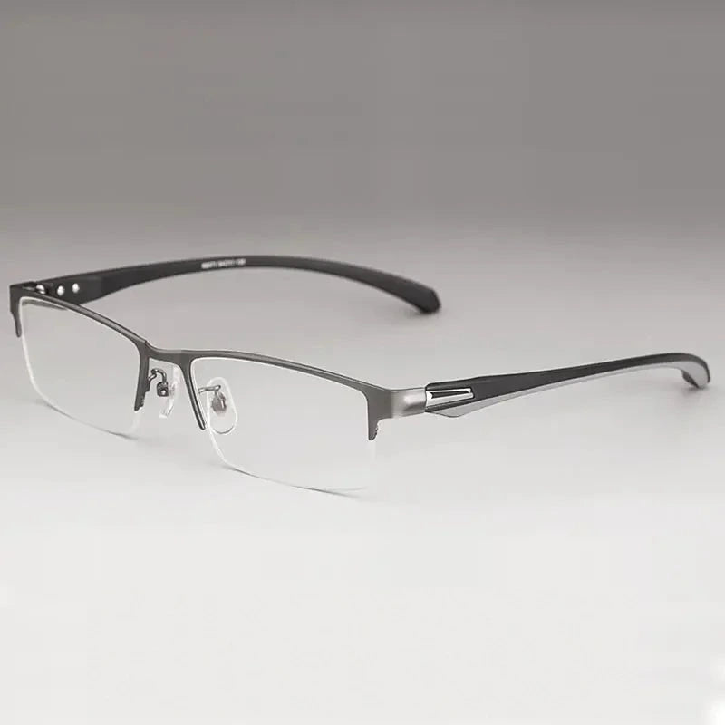 Handoer Unisex Full Rim and Semi Rim Alloy TR90 Prescription Eyeglasses - GraySemiRim