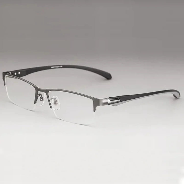 Handoer Unisex Full Rim and Semi Rim Alloy TR90 Prescription Eyeglasses - GraySemiRim