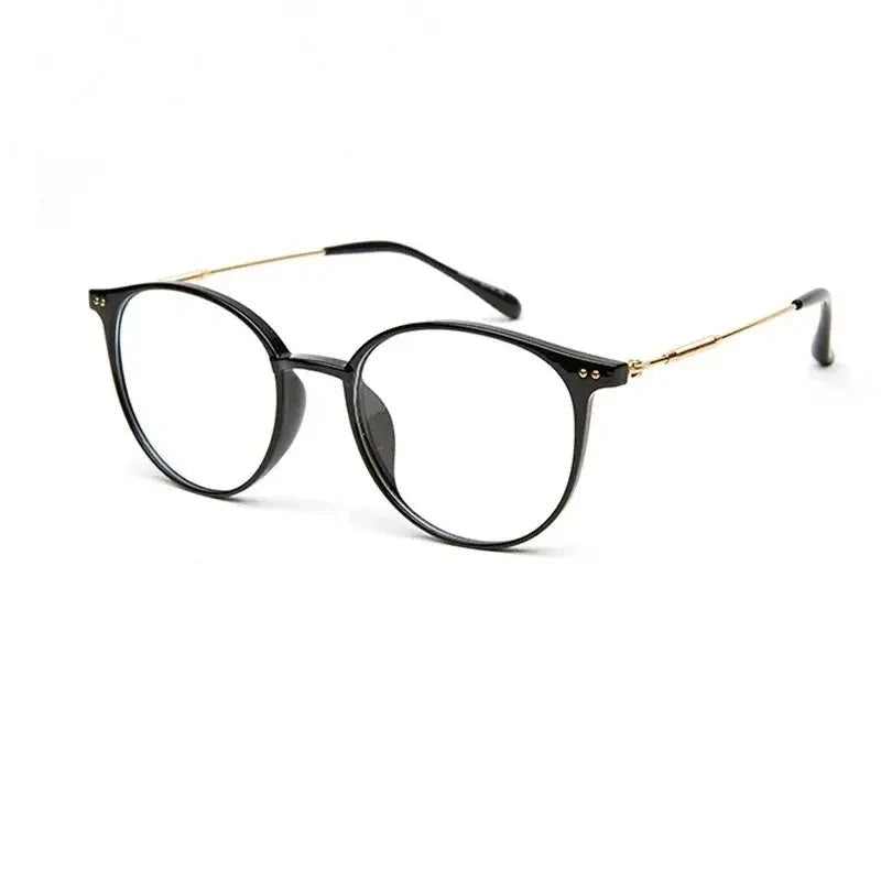 Handoer Unisex Full Rim Round Oval Alloy Acetate Eyeglasses 13819 - C1