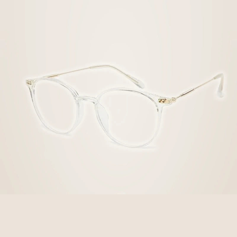 Handoer Unisex Full Rim Round Oval Alloy Acetate Eyeglasses 13819 - C3