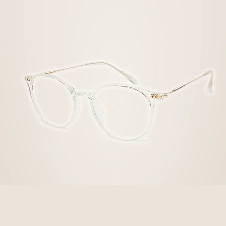 Handoer Unisex Full Rim Round Oval Alloy Acetate Eyeglasses 13819 - C3