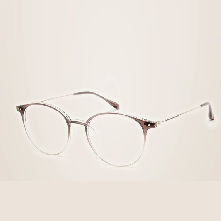 Handoer Unisex Full Rim Round Oval Alloy Acetate Eyeglasses 13819 - C39