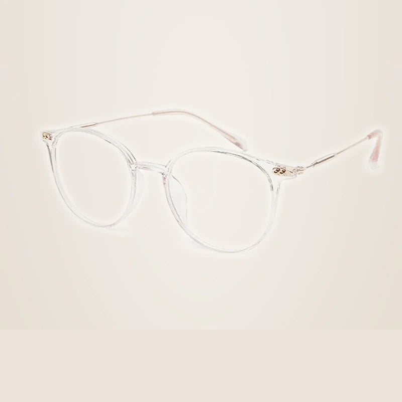 Handoer Unisex Full Rim Round Oval Alloy Acetate Eyeglasses 13819 - C9