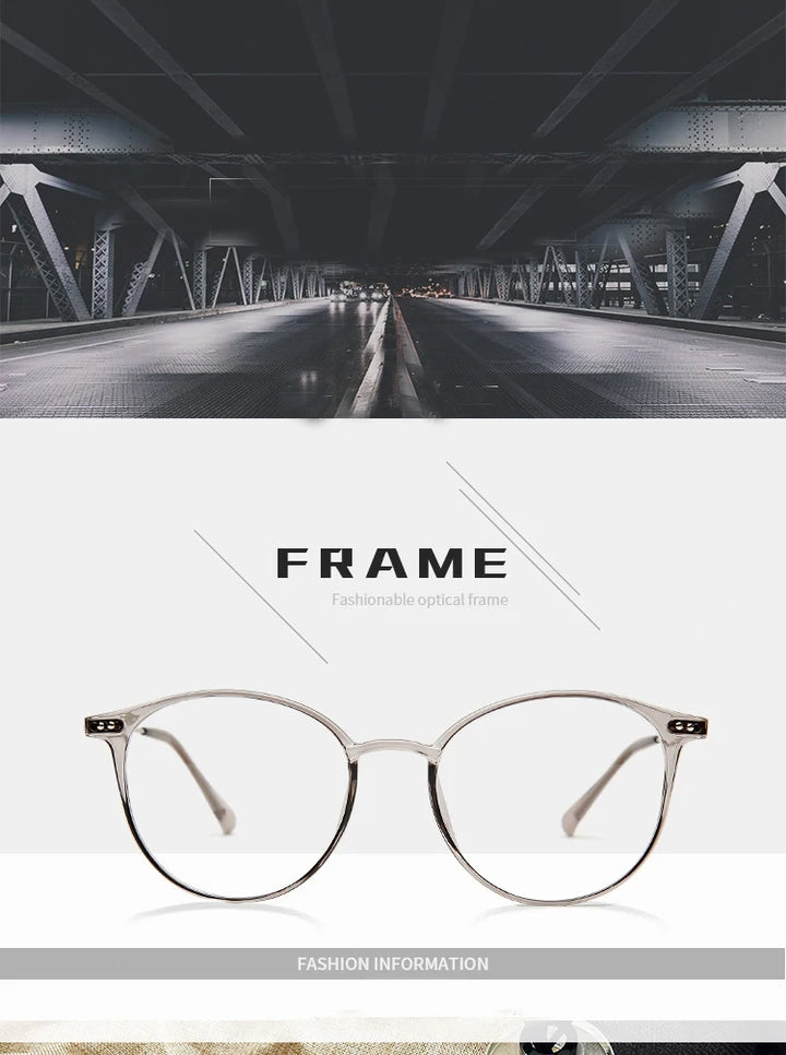 Handoer Unisex Full Rim Round Oval Alloy Acetate Eyeglasses 13819 - Size Chart