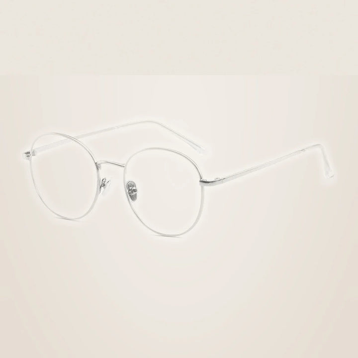 Handoer Unisex Full Rim Round Square Alloy Eyeglasses 9905 - Silver