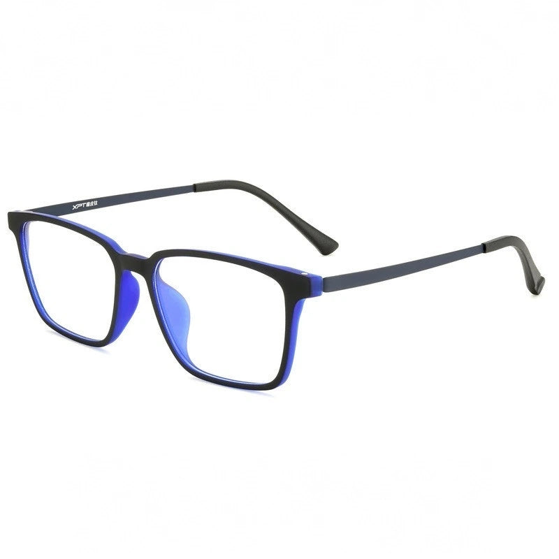 Handoer Unisex Full Rim Square Tr 90 Titanium Hyperopic Photochromic Reading Glasses 9822-1 0 To + 150 - 0 / BLUE