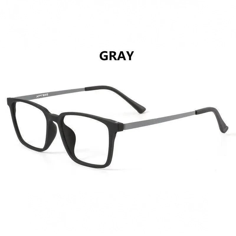 Handoer Unisex Full Rim Square Tr 90 Titanium Hyperopic Photochromic +175 To +325 Reading Glasses 9822-1 - +175 / BLACK GRAY