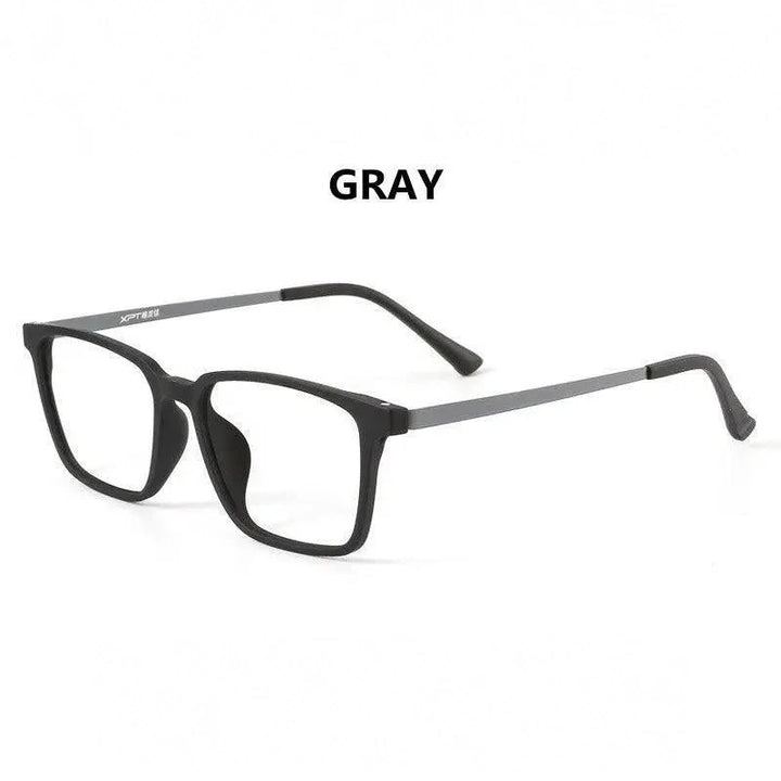 Handoer Unisex Full Rim Square Tr 90 Titanium Hyperopic Photochromic +175 To +325 Reading Glasses 9822-1 - +175 / BLACK GRAY
