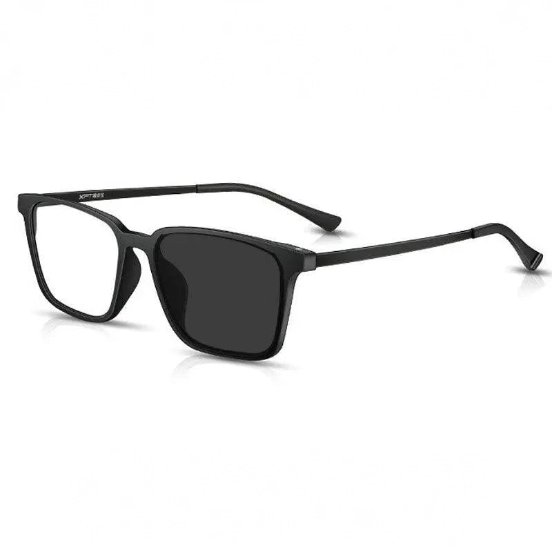 Handoer Unisex Full Rim Square Tr 90 Titanium Hyperopic Photochromic +175 To +325 Reading Glasses 9822-1 - +175 / BLACK PHOTO
