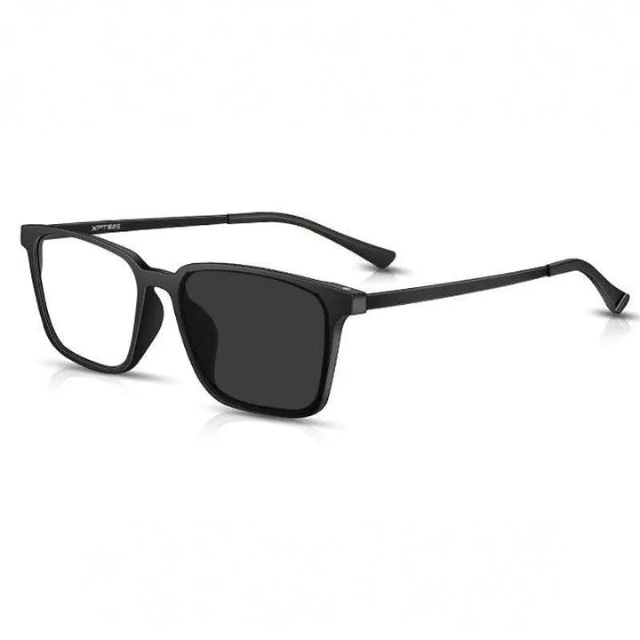 Handoer Unisex Full Rim Square Tr 90 Titanium Hyperopic Photochromic +175 To +325 Reading Glasses 9822-1 - +175 / BLACK PHOTO