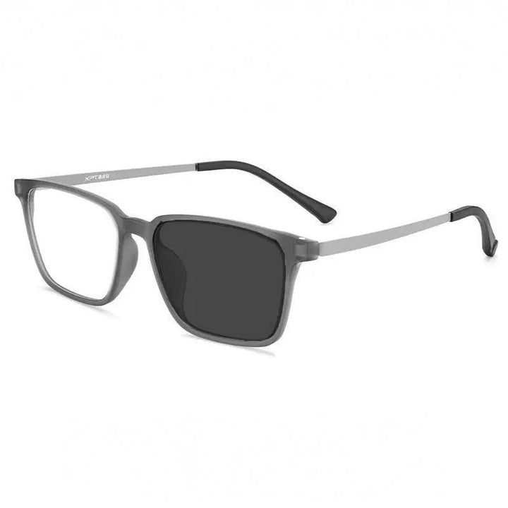 Handoer Unisex Full Rim Square Tr 90 Titanium Hyperopic Photochromic +175 To +325 Reading Glasses 9822-1 - +175 / gray photo