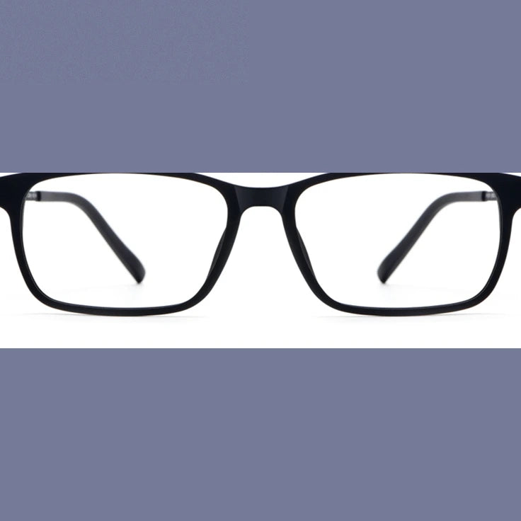 Handoer Unisex Full Rim Square Tr 90 Titanium 2 Size Reading Glasses 29198 - 2091 Black / +300